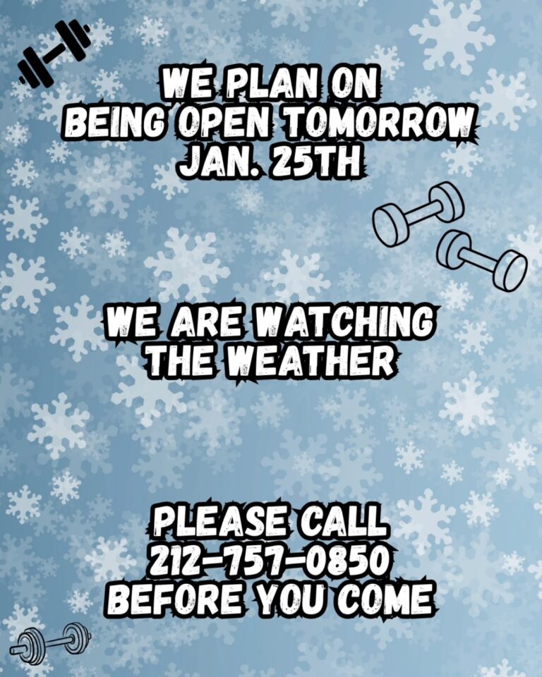Please call 212-757-0850 before you come. We plan on being open tomorrow.