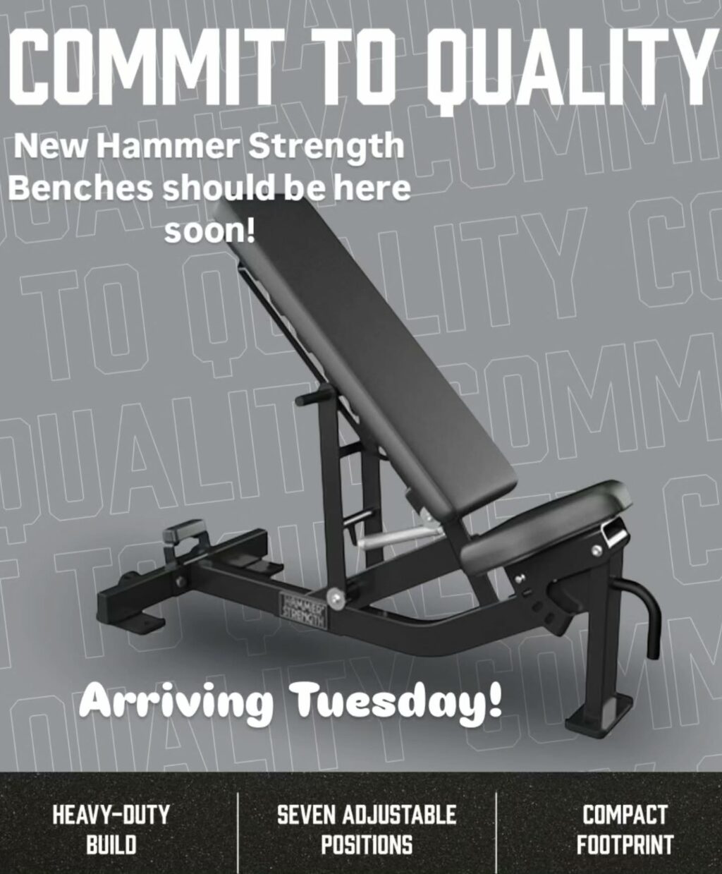 Two Hammer Strength Adjustable Benches arriving Tuesday 6/10. They adjust from Flat, to Incline, to a slight decline. Your club enhancement fees at work!
.
.
#fitness #shapeupnyc #healthyliving #fitnessmotivation #newyorktrainer #nyfitnessinstructor #certifiedpersonaltrainer 
#independenttrainingspot #independenttraininggym #independenttrainer #nycpersonaltrainer #nycfitnesscoach #nycfitness #nycfitnesstrainer #Midcitygym