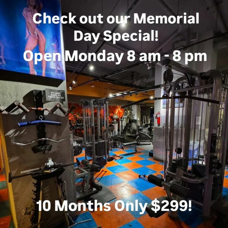 Memorial Day Sale for New Members!
10 Months Only $299 PLUS get an 11th month FREE!
Link in bio.
.
.
#summerbody #bikiniready #hardbody #toned #liftlikeagirl #womensfitness #loseinches #loseweight #summerready #burnfat #bootyexercises #abs #toneup #shapeup
#midcitygym